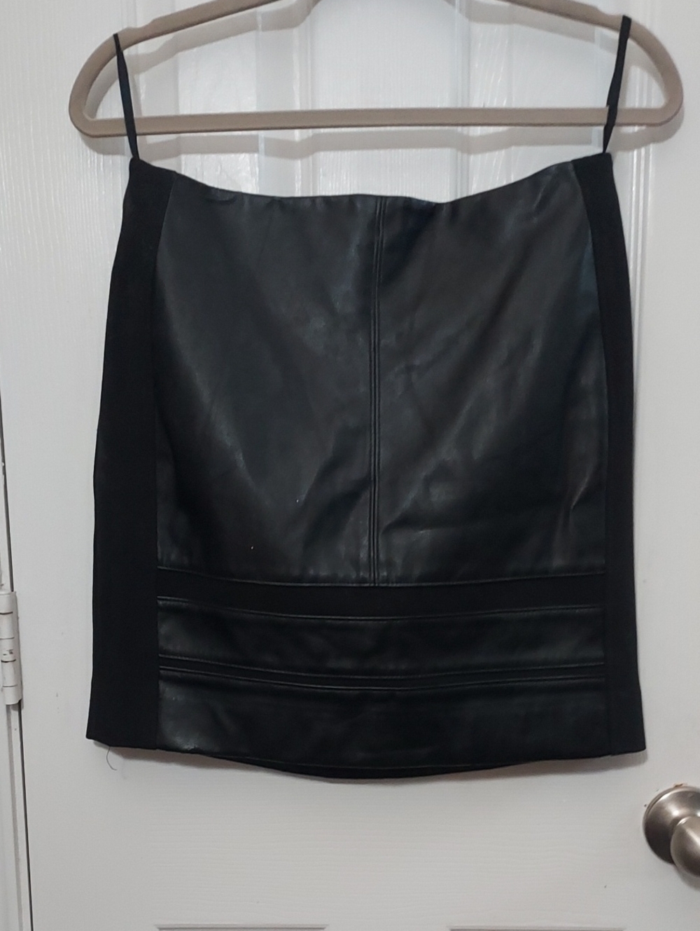 White House Black Market Black Faux Leather Mini Skirt